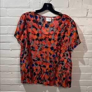 HD in Paris Red and Blue Polka Dot Blouse